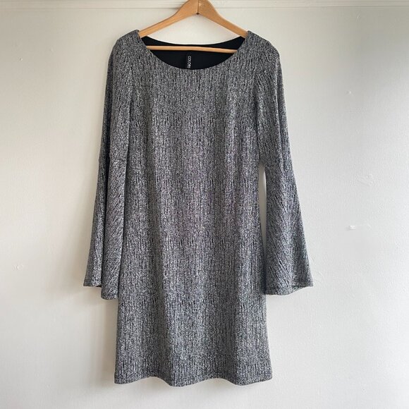 Silver Party Dress. Bell Sleeves. Size S. - Picture 8 of 10